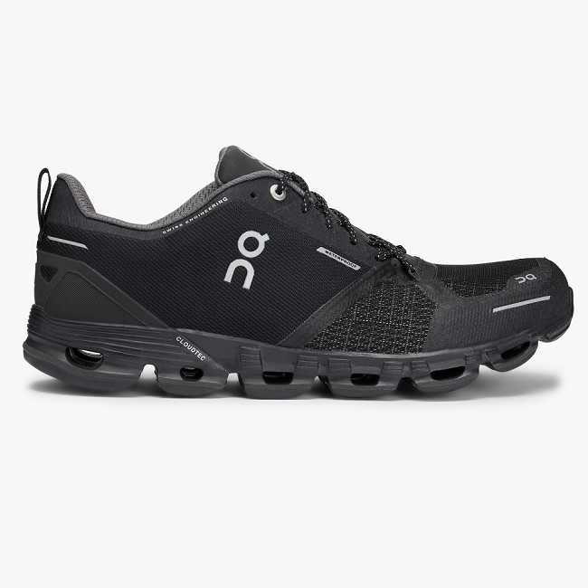 ON Cloudflyer Waterproof Mens - Men's Road Running Shoes NZ-76532 Black/Lunar